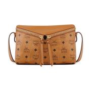 Diamanten 3D Schoudertas in Visetos Leder Mix MCM , Brown , Dames