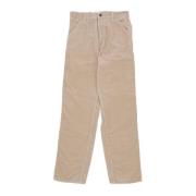 Fluwelen Werkbroek met Kniepatch Carhartt Wip , Beige , Heren