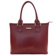 Pre-owned Leather handbags Burberry Vintage , Red , Dames