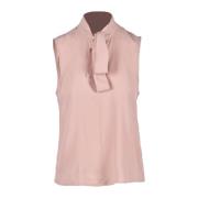 Zijde Blend Top Kaos , Pink , Dames