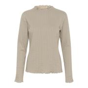 Ribtop met lange mouwen Karen by Simonsen , Gray , Dames