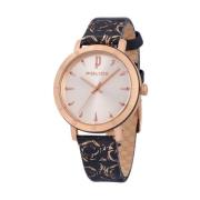 Bruin Lederen Quartz Analoog Horloge Police , Brown , Dames