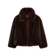 Bruine Fake Fur Oversized Jas Vanessa Bruno , Brown , Dames