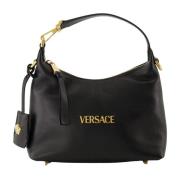 Zwarte leren Hobo tas met Medusa metalen details Versace , Black , Dam...