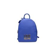 Blauwe Polyethyleen Rugzak met Verstelbare Banden Love Moschino , Blue...