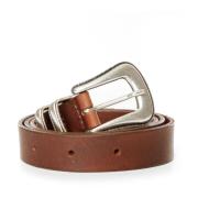 Westernstijl Leren Riem met Metalen Gesp Nudie Jeans , Brown , Heren