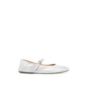 Metallic Leren Ballerina Flats Marsell , Gray , Dames