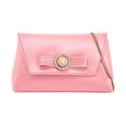 Geëmailleerde Medusa Lint Clutch Versace , Pink , Dames