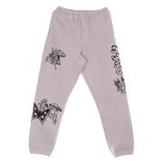 Paarse Fleece Sweatpants met Borduursels Obey , Purple , Heren