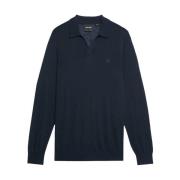 Blauwe Merino Kraag Trui Lyle & Scott , Blue , Heren