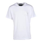 Katoenen T-shirt met Stijlvol Ontwerp Versace Jeans Couture , White , ...