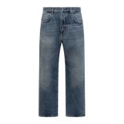 Straight Fit Jeans met 4G Logo Givenchy , Blue , Heren