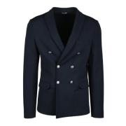 Grijze Blazer Jas Viscose Mix Elastaan Daniele Alessandrini , Blue , H...