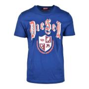 Katoenen T-shirt Diesel , Blue , Heren