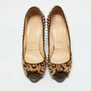 Pre-owned Fabric heels Christian Louboutin Pre-owned , Brown , Dames