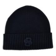 'Edo' Wolmix Beanie Muts Hugo Boss , Blue , Heren