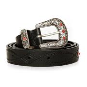 Westers versierde riem met metalen details Nudie Jeans , Black , Heren