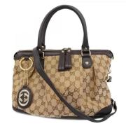 Pre-owned Canvas handbags Gucci Vintage , Brown , Dames