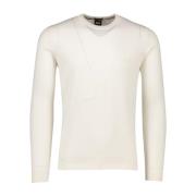 Ecru Merinowollen Trui Hugo Boss , White , Heren