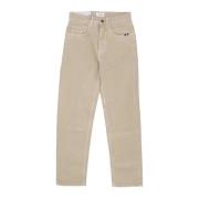 Canvas Mud Dye Straight Leg Broek Amish , Beige , Heren