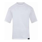 Witte Katoenen T-shirt met Ronde Hals Low Brand , White , Heren