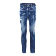 Blauwe Skater Jeans met Vijf Zakken Dsquared2 , Blue , Heren