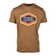 Katoenen T-shirt Diesel , Brown , Heren