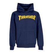 Logo Print Navy Hoodie Thrasher , Blue , Heren