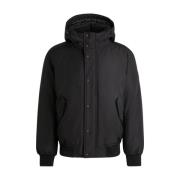 Zwarte Casual Parka met Capuchon Hugo Boss , Black , Heren