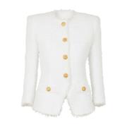 Witte Stijlvolle Jassen Balmain , White , Dames