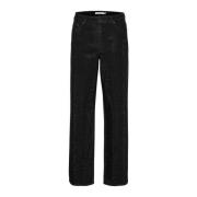 Wijde Pijp Jeans Donkere Zwarte Wassing Gestuz , Black , Dames