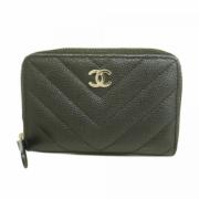 Pre-owned Leather wallets Chanel Vintage , Black , Dames