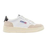 Zwarte leren sneakers met suède inzetstukken Autry , White , Heren