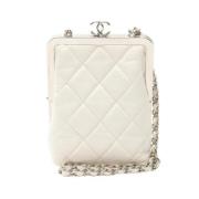 Pre-owned Leather chanel-bags Chanel Vintage , White , Dames