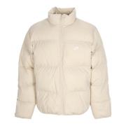 Hoge Kraag Puffer Jas Sanddrift/Wit Nike , Beige , Heren