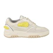 Leren Sneakers met Rubberen Zool Msgm , White , Dames