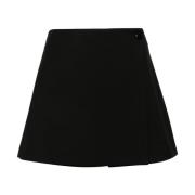 Zwarte Twill Shorts met Gouden Logo Twinset , Black , Dames