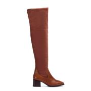 Bota mosquetera en licra - Talla: 36,Color: Marrón Wonders , Brown , D...