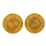 Pre-owned Fabric earrings Chanel Vintage , Yellow , Dames