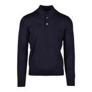 Cashmere mix gebreid poloshirt Ermenegildo Zegna , Blue , Heren