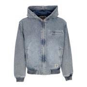 Denim Worker Hoodie Leo Lt Wash Guess , Gray , Heren