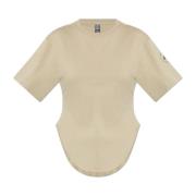 T-shirt met logo Adidas by Stella McCartney , Beige , Dames