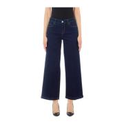 Denim Wide Cropped Jeans Blauw Liu Jo , Blue , Dames