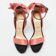 Pre-owned Satin sandals Christian Louboutin Pre-owned , Pink , Dames