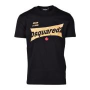 Katoenen T-shirt Dsquared2 , Black , Heren