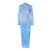 Elegante Maxi Jurk met Bloemenpatroon Cras , Blue , Dames