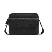 Aren Messenger-tas van leer met Maxi-monogram MCM , Black , Heren