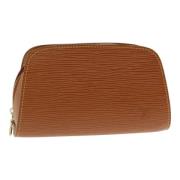 Pre-owned Leather pouches Louis Vuitton Vintage , Brown , Dames