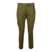 Katoen Elastaan Broek Dondup , Green , Dames