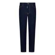 Slim-Fit Donker Spoelwas Jeans Dsquared2 , Blue , Heren